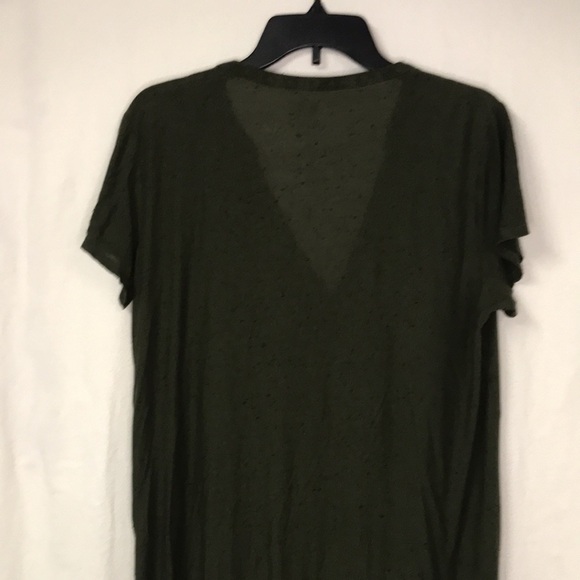 SOHO Jeans Women’s Manhattan Tee L Army Green Wrap Front Drapes Single Closure - Picture 9 of 13